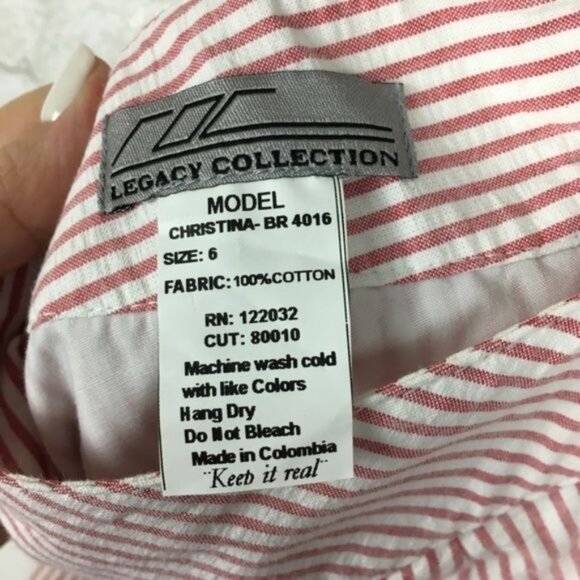 R.O.C. Legacy Collection Pink & White Stripe Seersucker Shorts Size 6 NWT - Picture 3 of 4